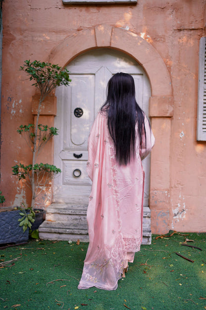 Gulrukh – Blush Pink Embroidered Lawn Three-Piece Suit