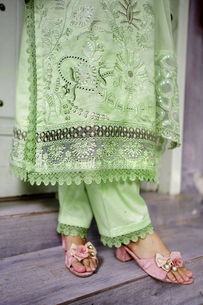 Nargis – Sage Green Embroidered Lawn Three-Piece Suit