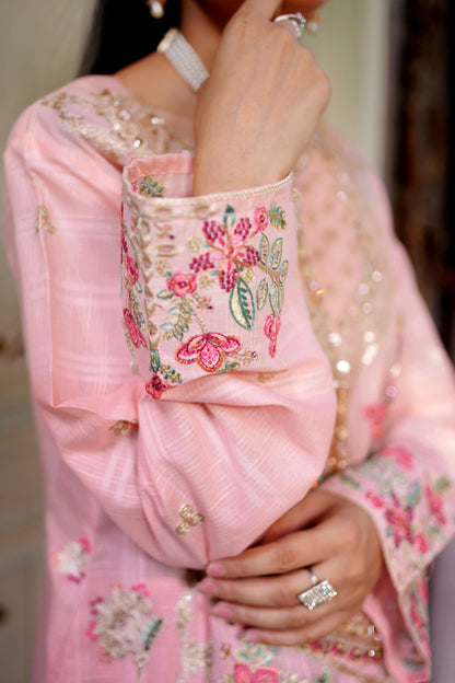 Gulaab – Rose Pink Embroidered Lawn Three-Piece Suit