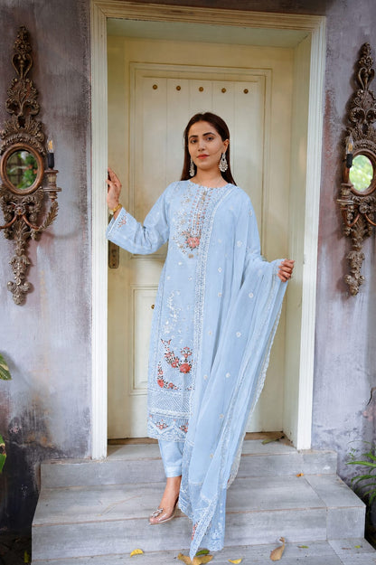 Sadaf – Embroidered Lawn Three-Piece Suit