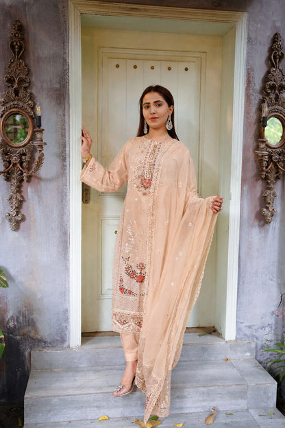 Sadaf – Embroidered Lawn Three-Piece Suit